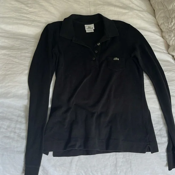 Women’s long sleeve Lacoste polo black - Picture 2 of 2